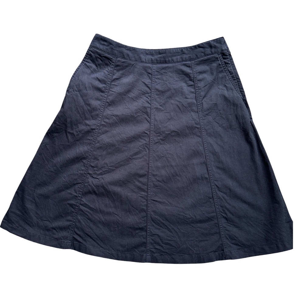 L.L.Bean A-Line Skirt Womens 10 Black Excellent Classic Fit‎ Side Zip 282458